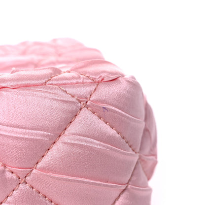 Chanel Satin Quilted Pleated Medium Single Flap Pink 10 of 10