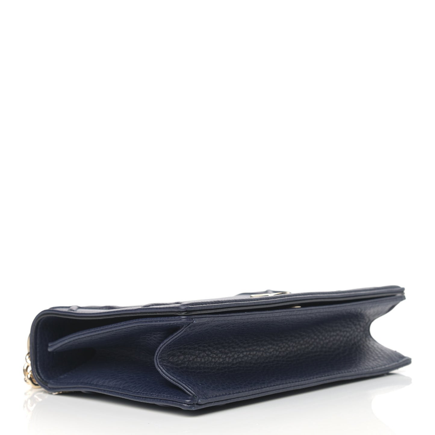 Grained Calfskin Medium Diorama Flap Bag Indigo Blue