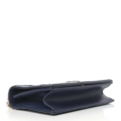 Christian Dior Grained Calfskin Medium Diorama Flap Bag Indigo Blue 4 of 10
