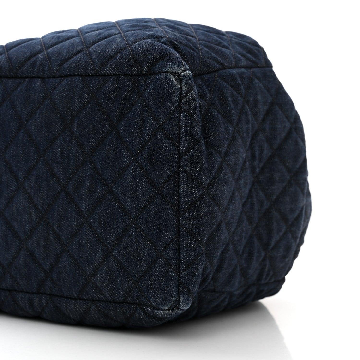Chanel Washed Denim Quilted Small Urban Spirit Drawstring Bag Dark Blue 10 of 10