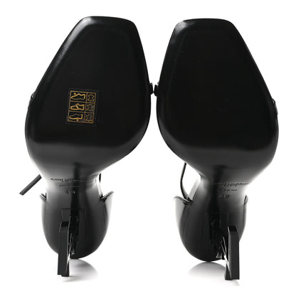Saint Laurent Vernice Chiffon Opyum 110 Sandals 38 Black 6 of 10