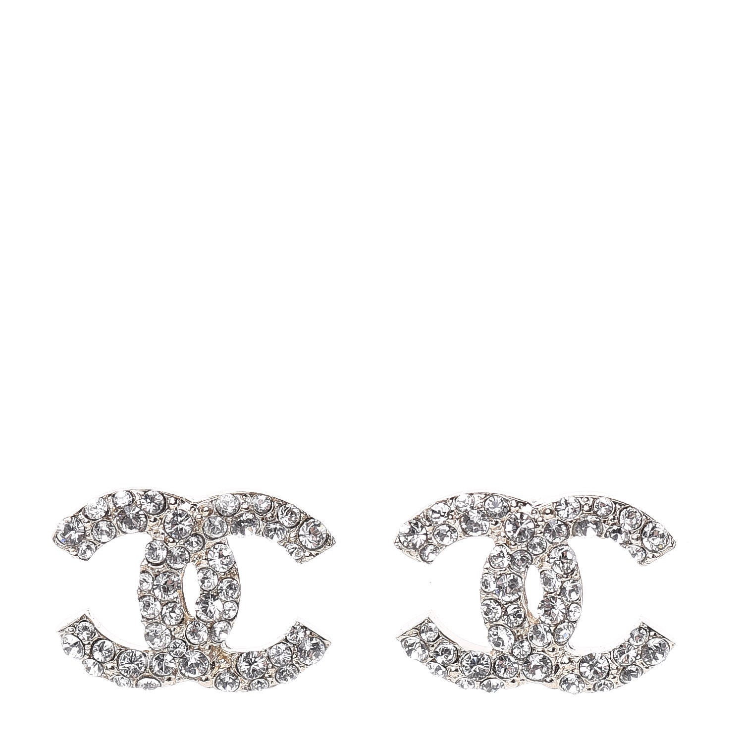 Chanel Crystal CC First Class Stud Earrings Gold 1 of 5