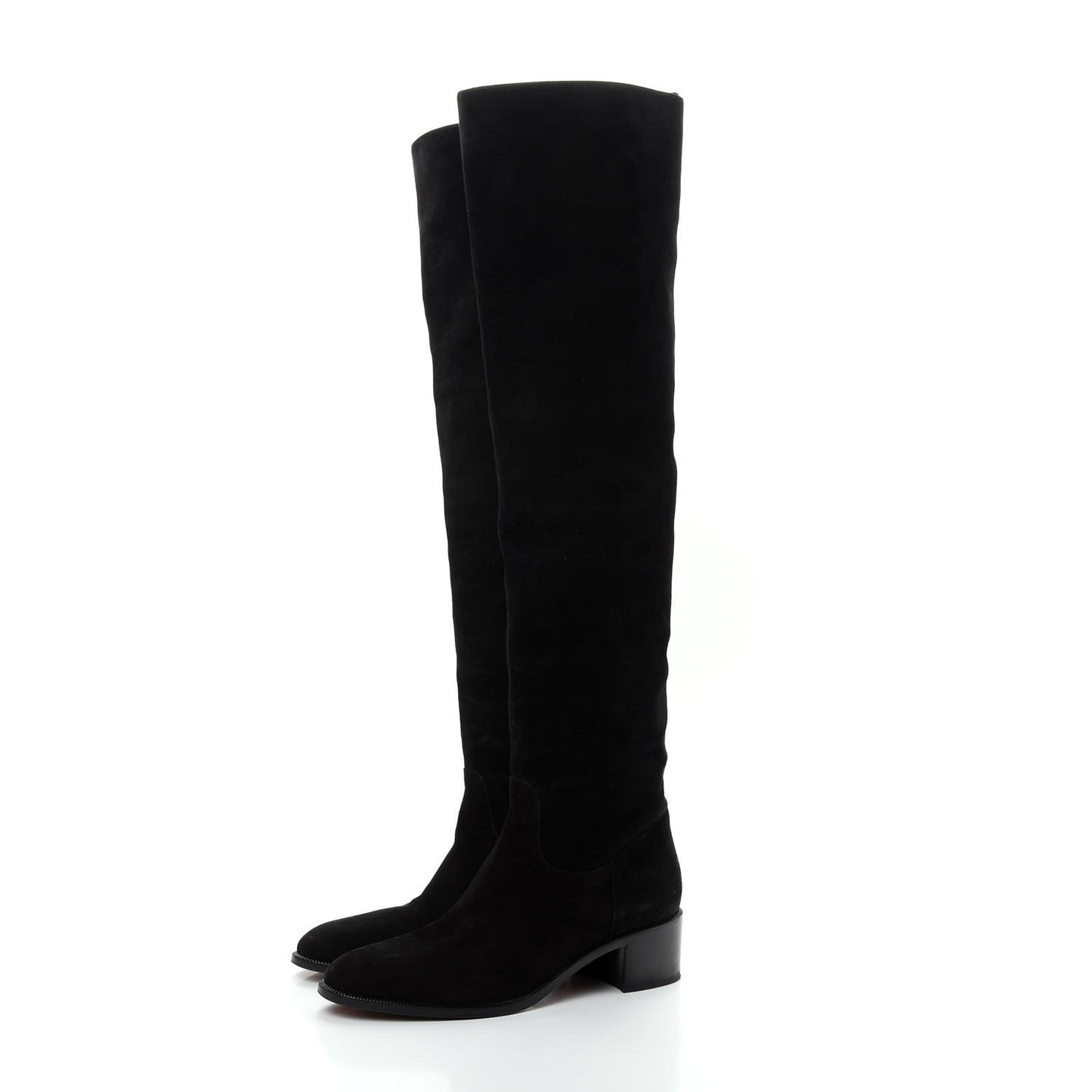 Suede Global Knee High Boots 37 Black