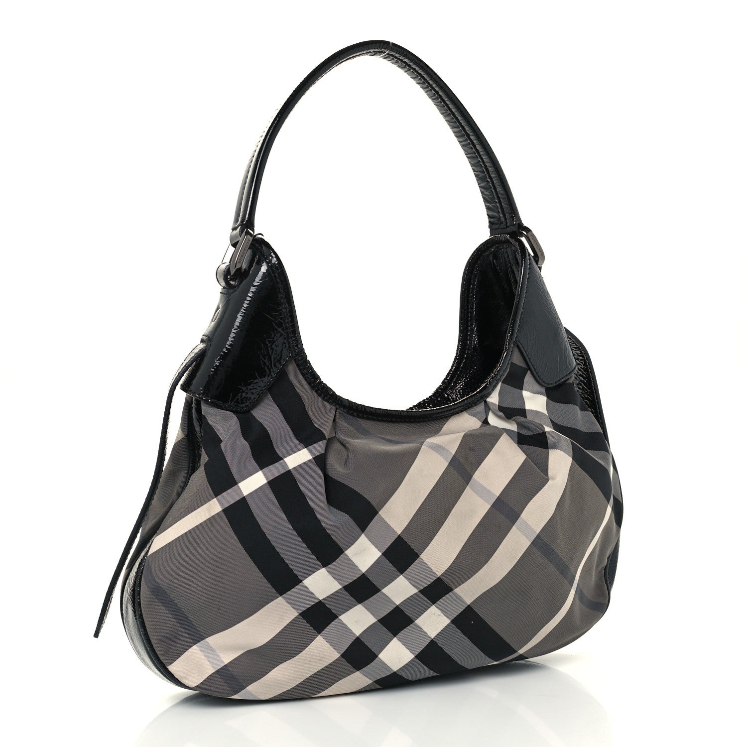 Burberry Beat Check Small Brooklyn Hobo Black 3 of 11