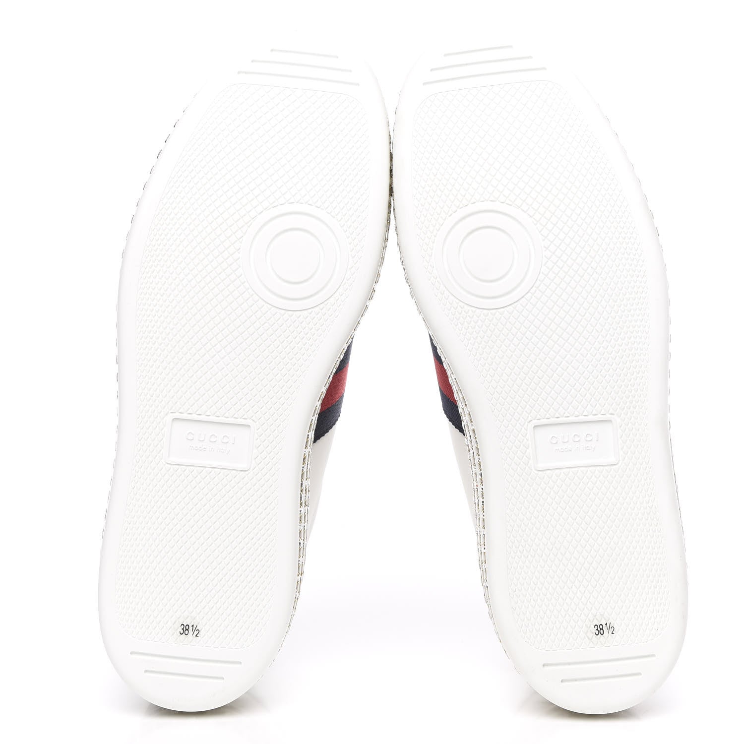 Gucci Calfskin Crystal Web Bee Embroidered Womens Ace Platform Sneakers 38.5 White 5 of 9