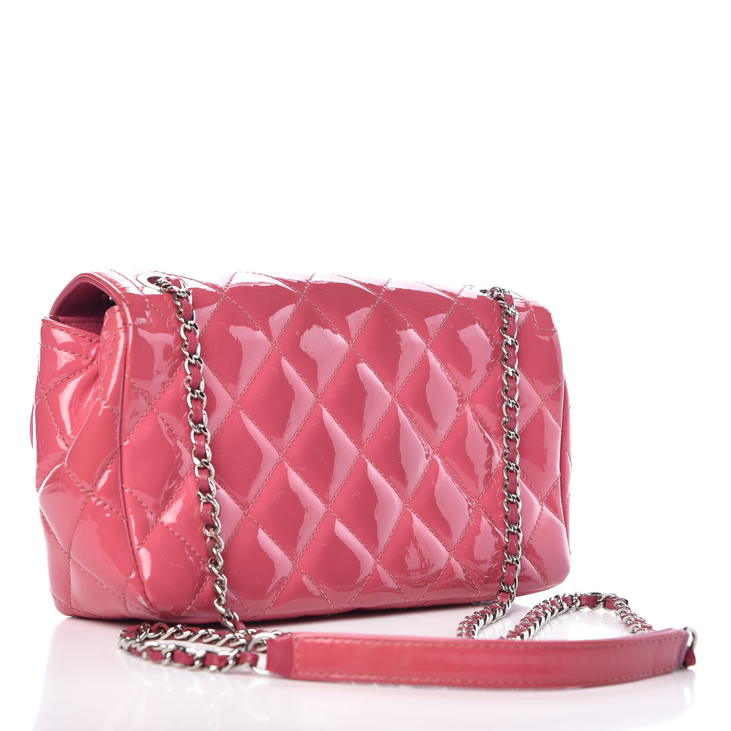 Chanel Patent Quilted Small Coco Shine Flap Pink 3 of 12