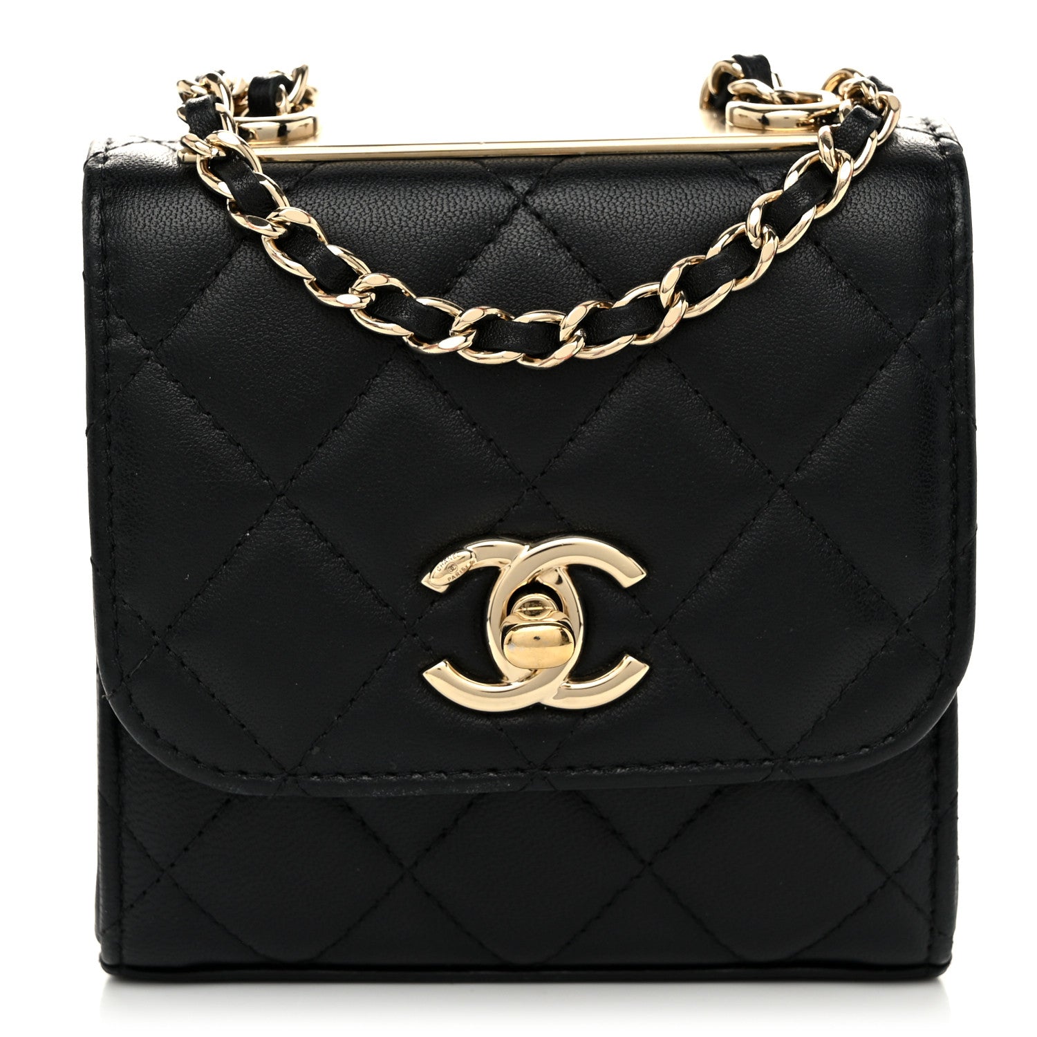 Chanel Lambskin Quilted Mini Trendy CC Chain Wallet Black 1 of 11