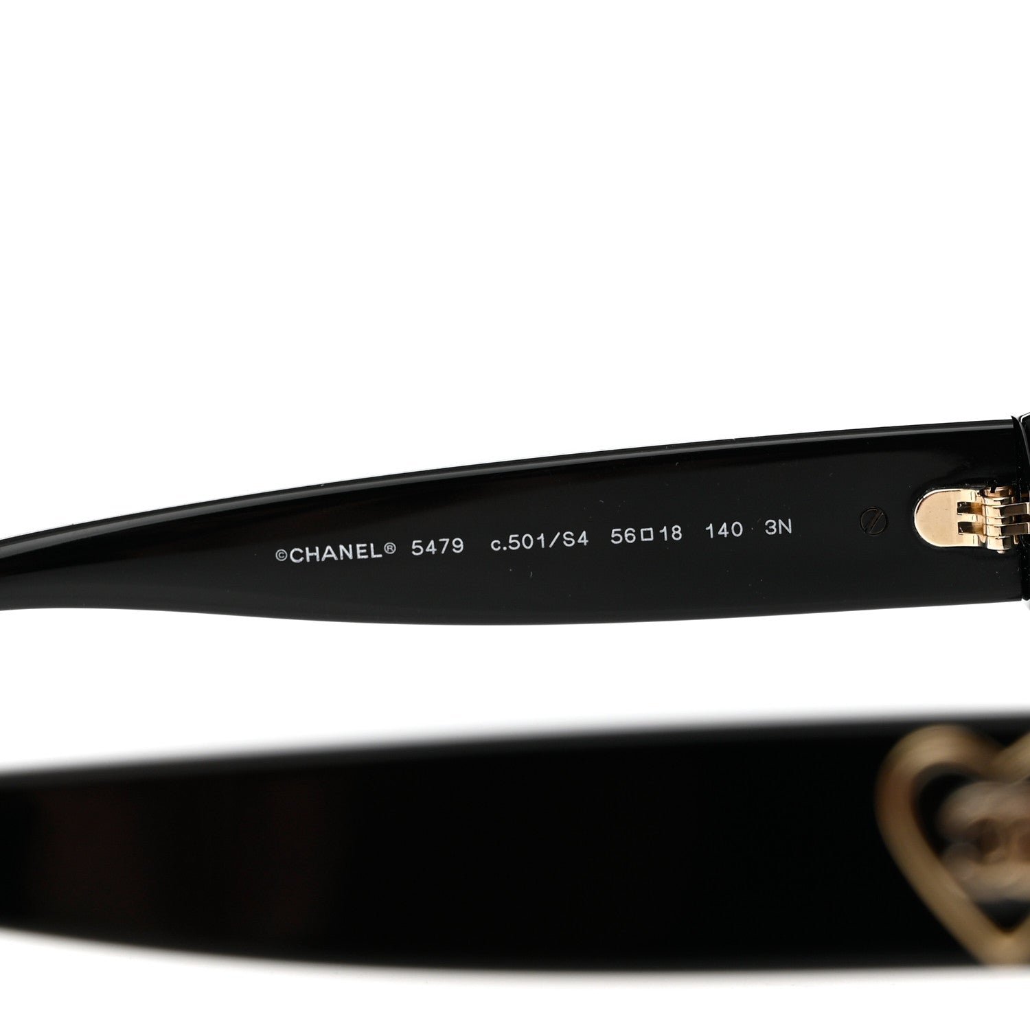Chanel Acetate Square Heart Sunglasses 5479 Black 6 of 8