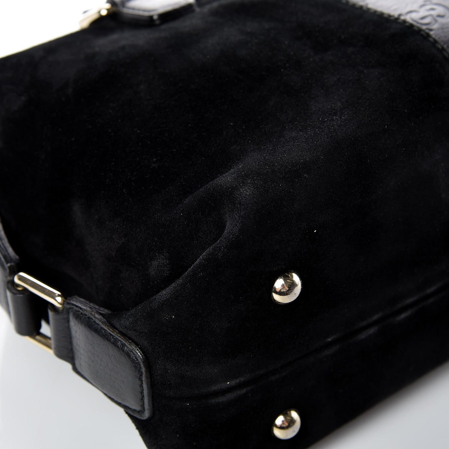 Suede Guccissima Small Boston Black