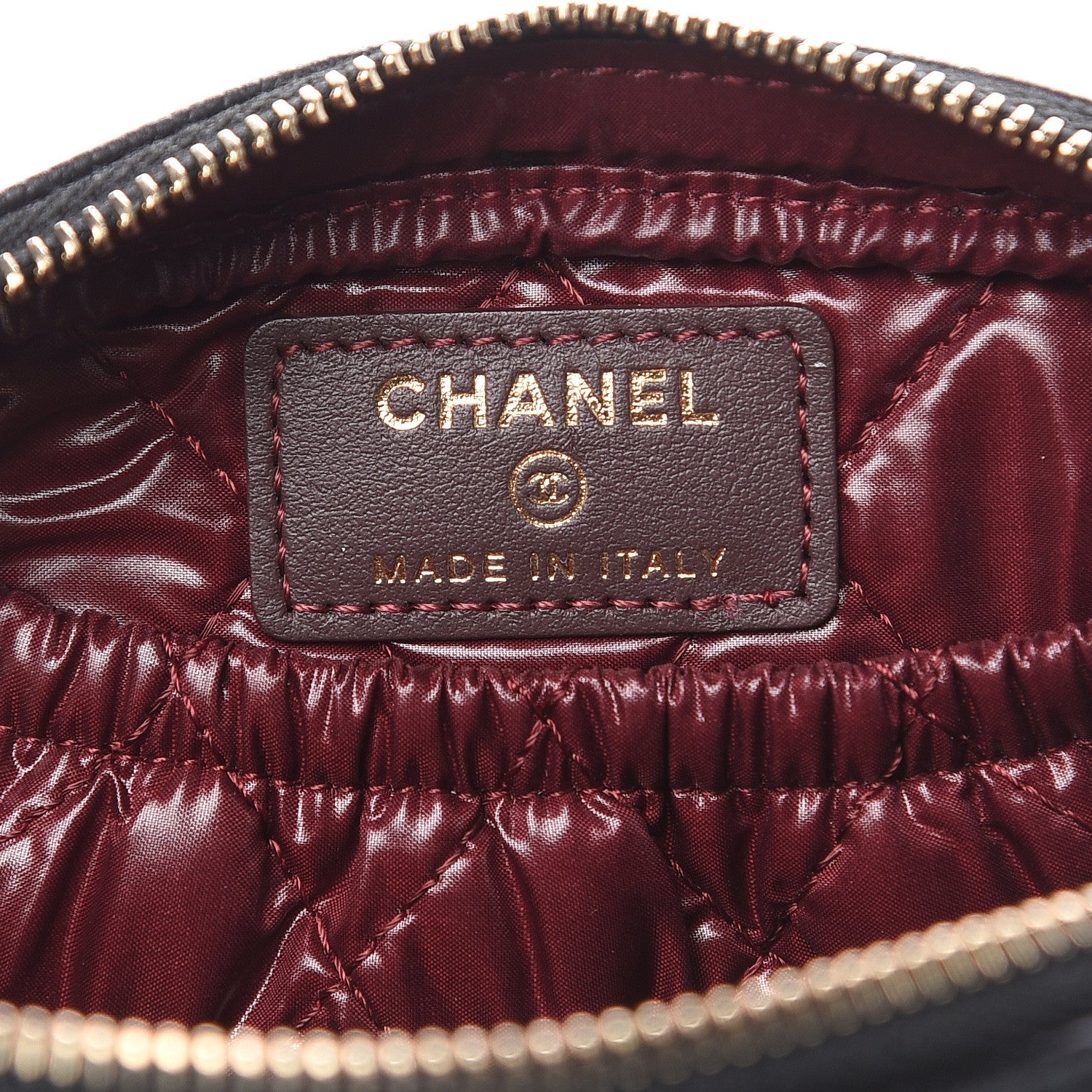 Chanel Caviar Quilted Small Curvy Pouch Cosmetic Case Black 6 of 8