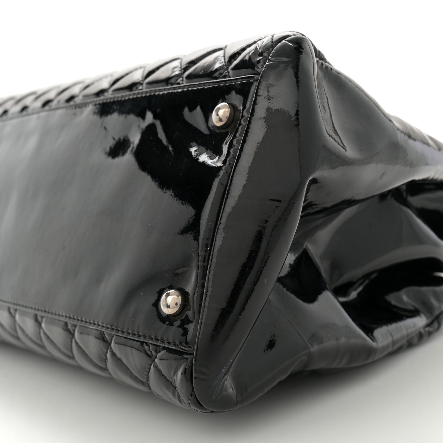 Chanel Patent Quilted Large Just Mademoiselle Bowling Bag Black 11 of 15