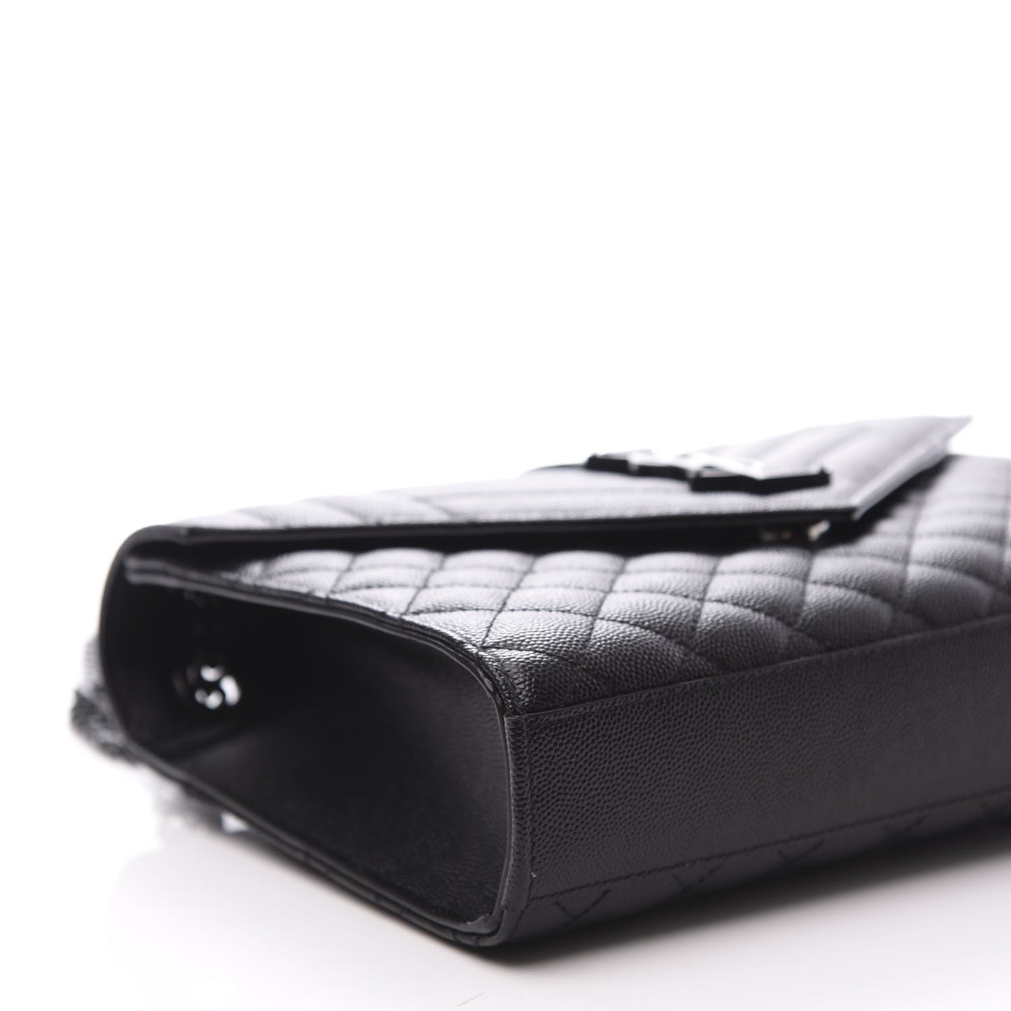 Grain De Poudre Textured Mixed Matelasse Triquilt Medium Monogram Satchel Black
