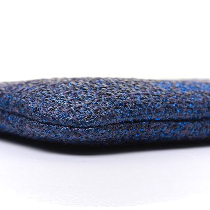 Chanel Woven Straw Raffia Deauville Cosmetic Pouch Blue 6 of 11