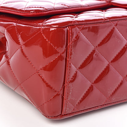 Chanel Patent Quilted Maxi Double Flap Red 9 of 14