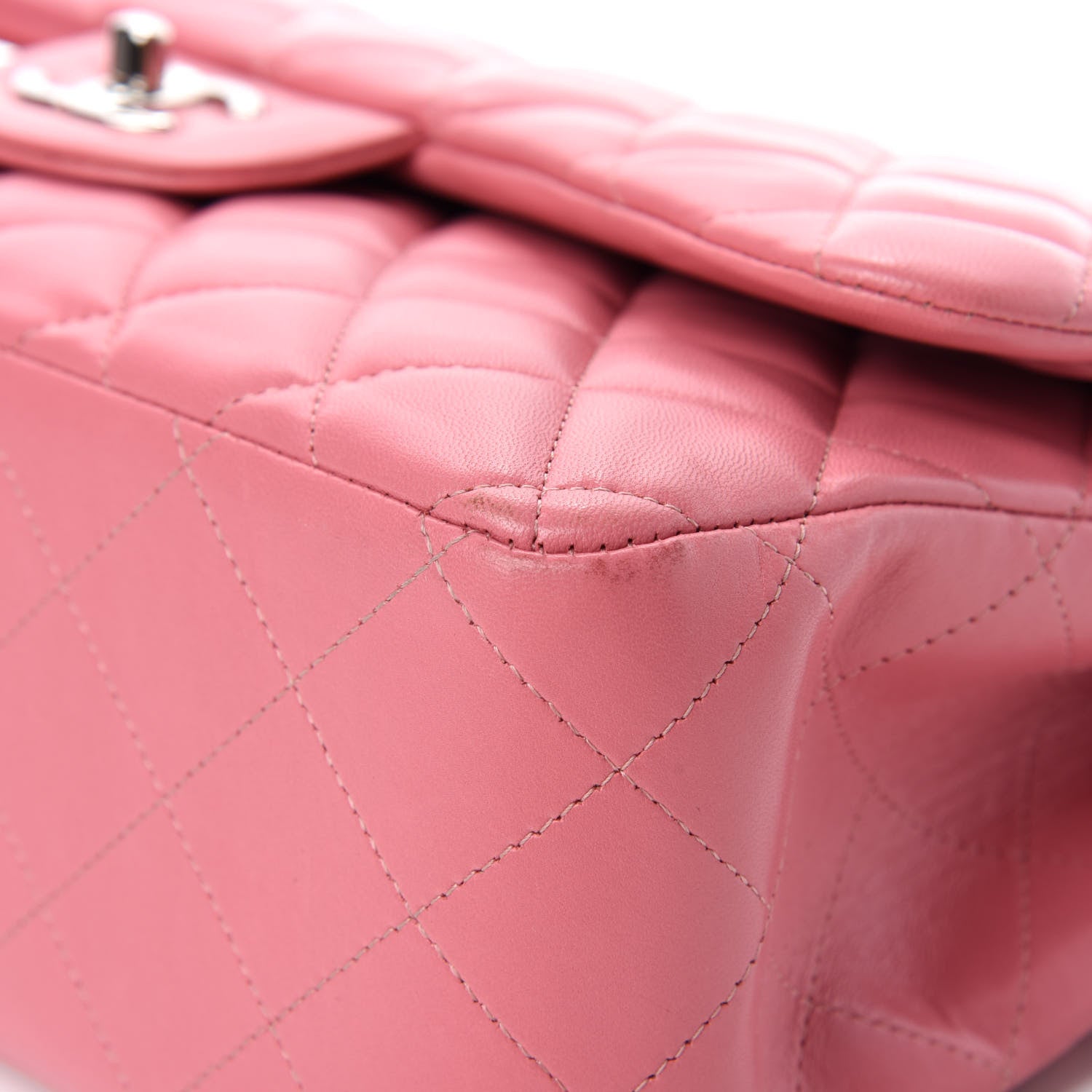 Chanel Lambskin Quilted Jumbo Double Flap Pink 9 of 14