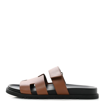 Hermes Calfskin Mens Chypre Sandals 42.5 Naturel 1 of 9
