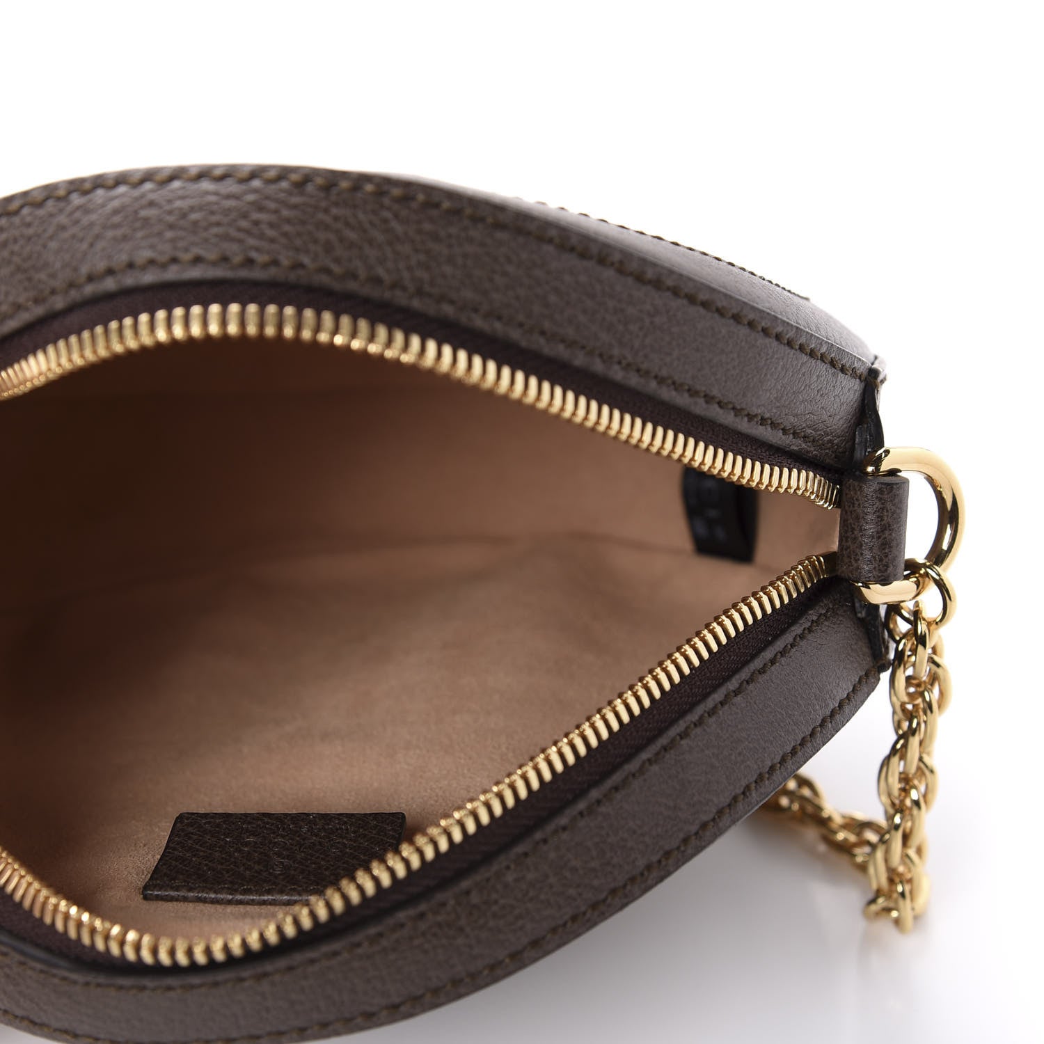 Gucci GG Supreme Monogram Web Mini Ophidia Round Shoulder Bag Brown 5 of 10