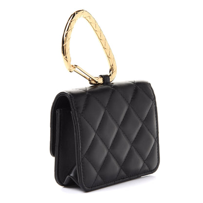 Chanel Lambskin Quilted CC Hook Card Holder Black 3 of 9