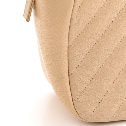 Chanel Shiny Goatskin Diagonal Quilted Camera Bag Beige 12 of 14