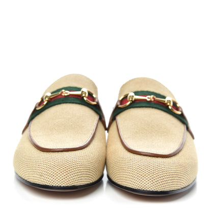 Gucci Canvas Vintage Charlotte Web Princetown Slippers 36 Sand Cuir 2 of 9