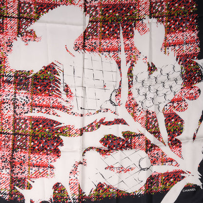 Chanel Silk CC Thistle Square Scarf 1 of 5