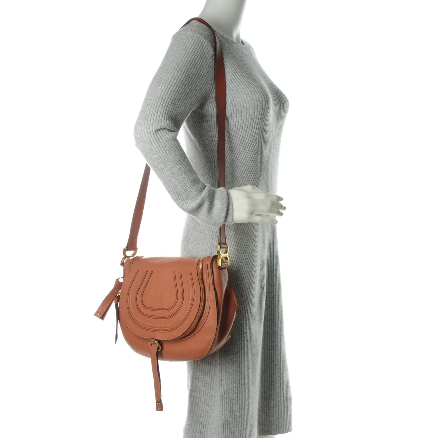 Calfskin Medium Marcie Crossbody Bag Coral