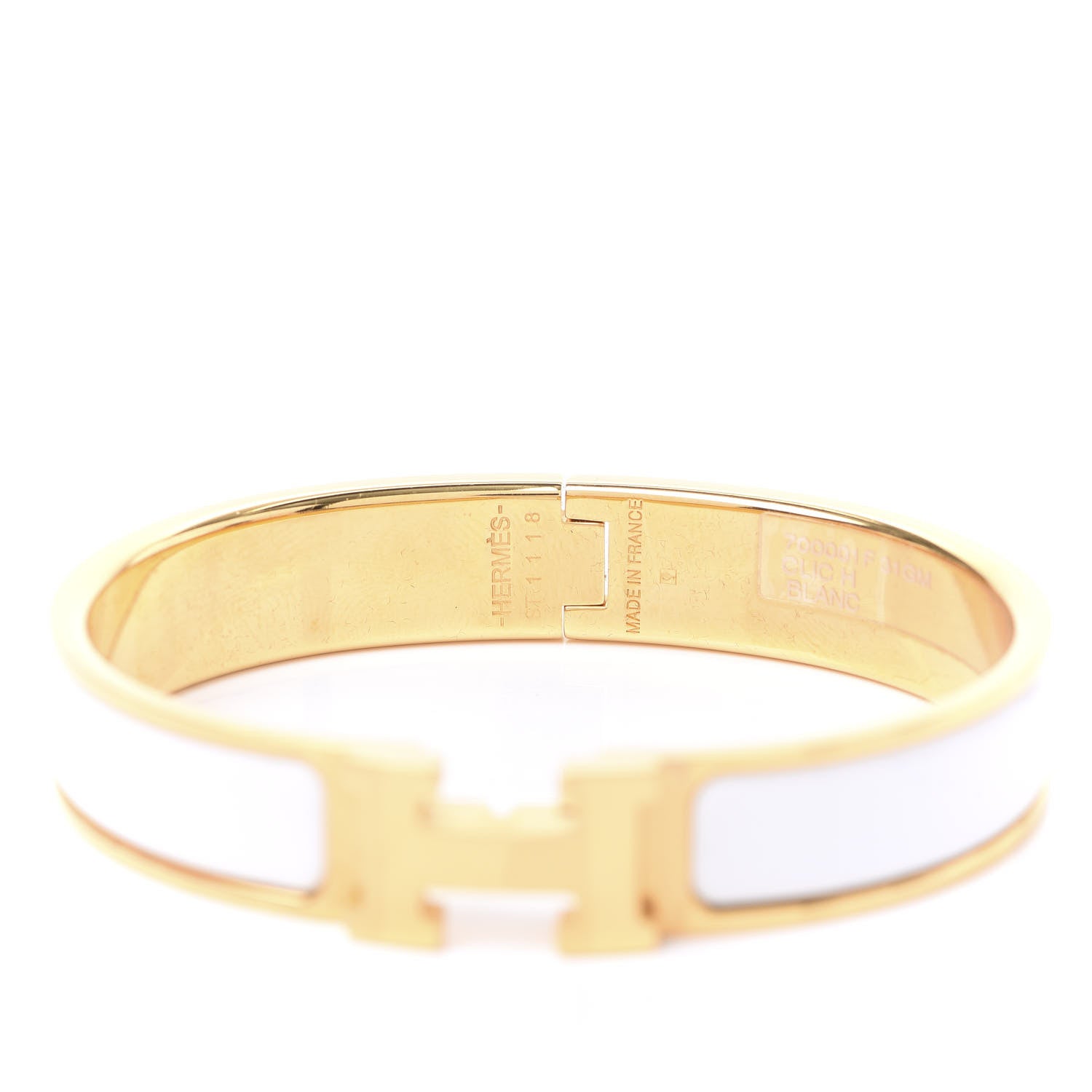 Hermes Enamel Narrow Clic Clac H Bracelet GM White 6 of 7