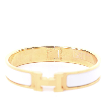 Hermes Enamel Narrow Clic Clac H Bracelet GM White 6 of 7