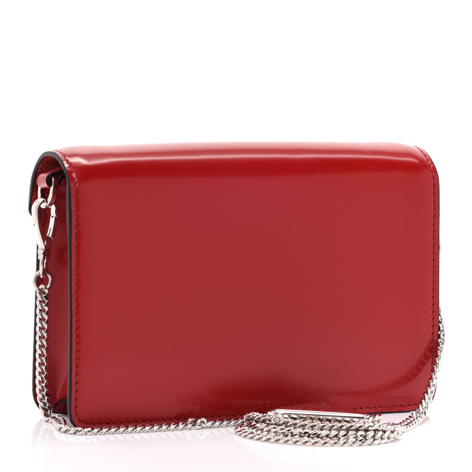 Prada Spazzolato Triangle Logo Plate Flap Chain Crossbody Bag Scarlatto Black 3 of 8