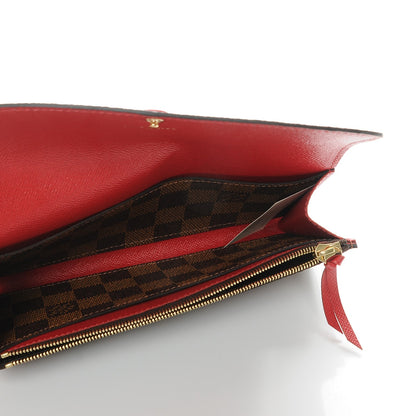 Louis Vuitton Damier Ebene Emilie Wallet Red 5 of 7