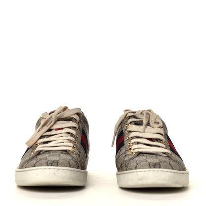 Gucci GG Supreme Monogram Ayers Web Womens Ace Sneakers 39 Beige 4 of 12