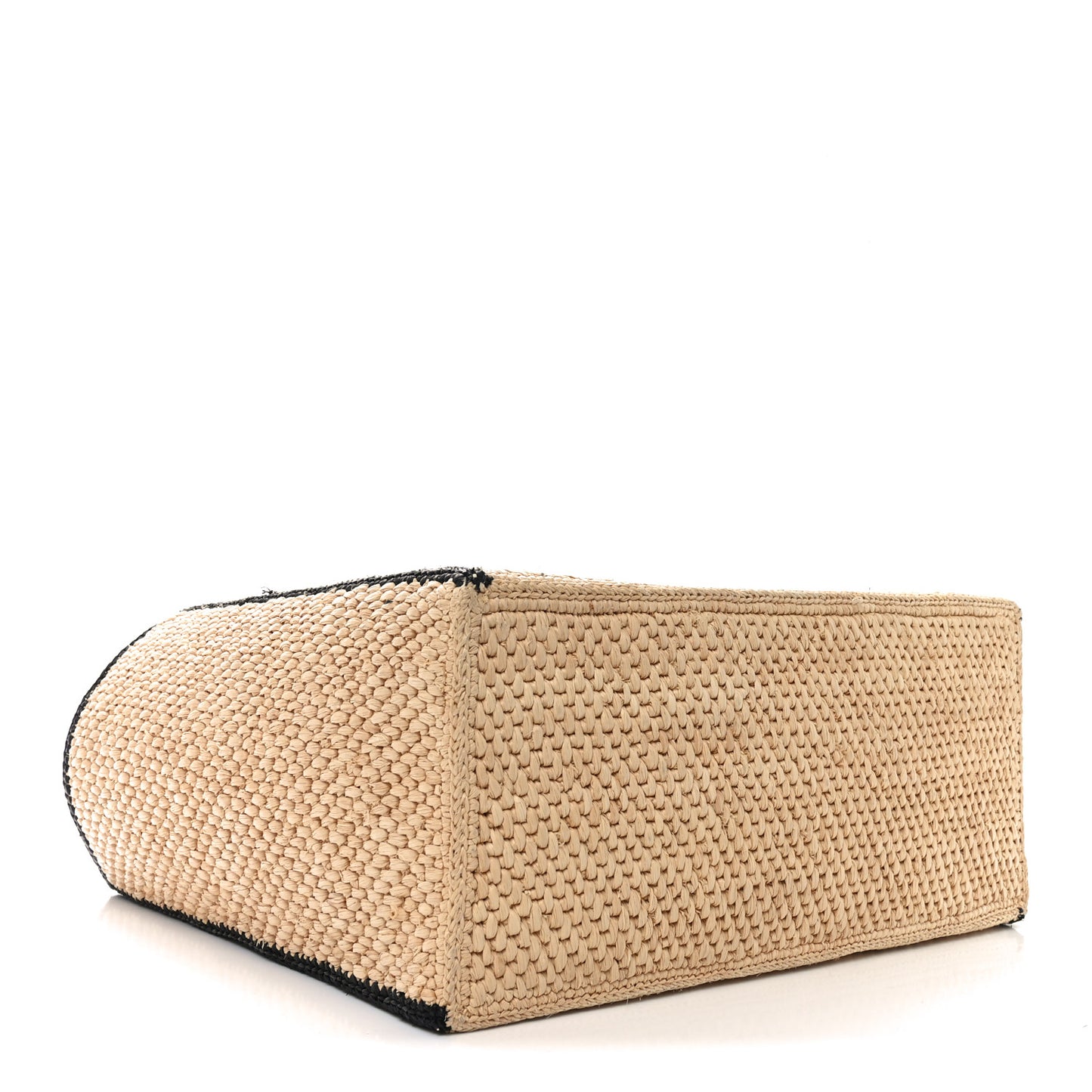 Raffia Large Paula's Ibiza Logo Tote Natural Tan