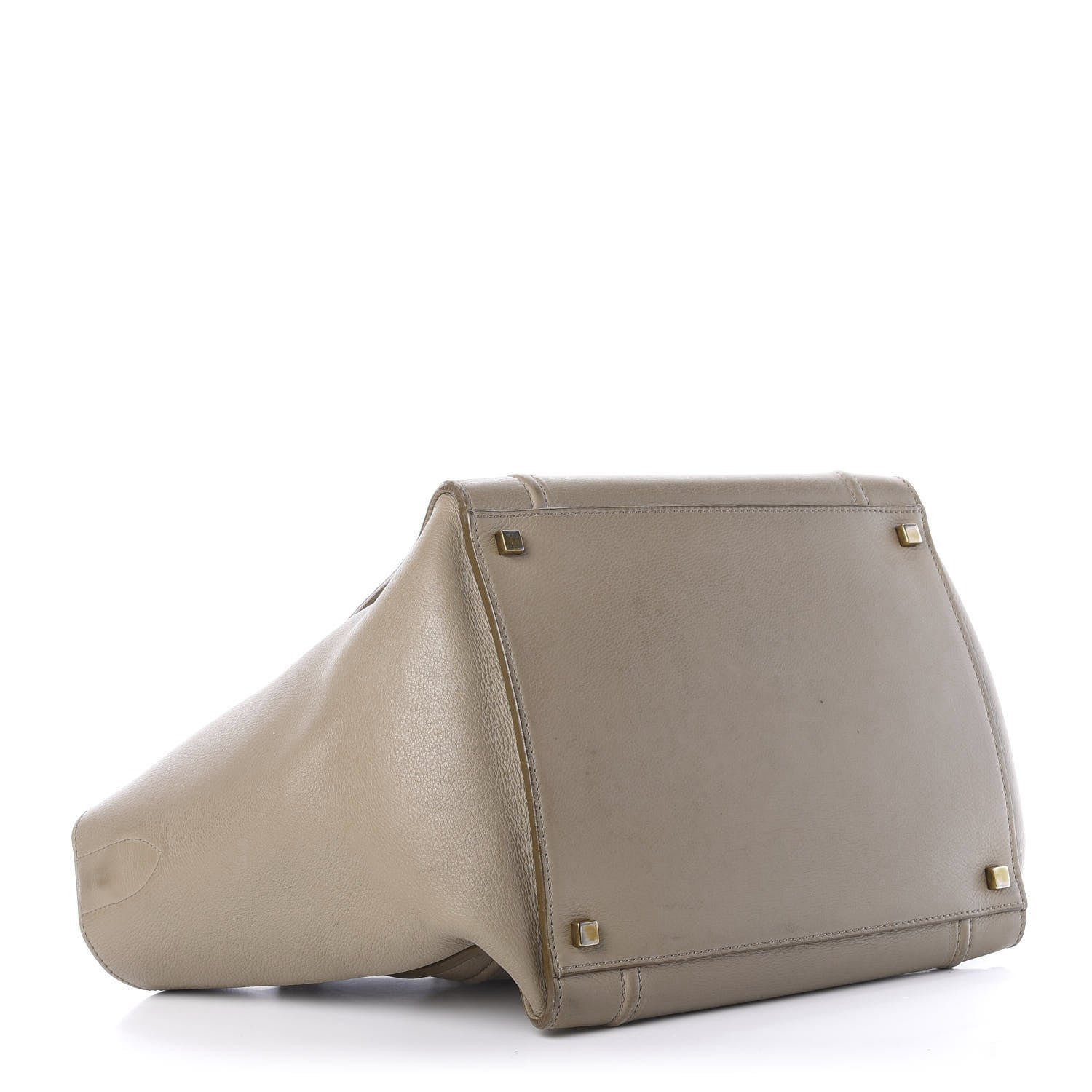 Celine Drummed Calfskin Medium Phantom Luggage Beige 4 of 13