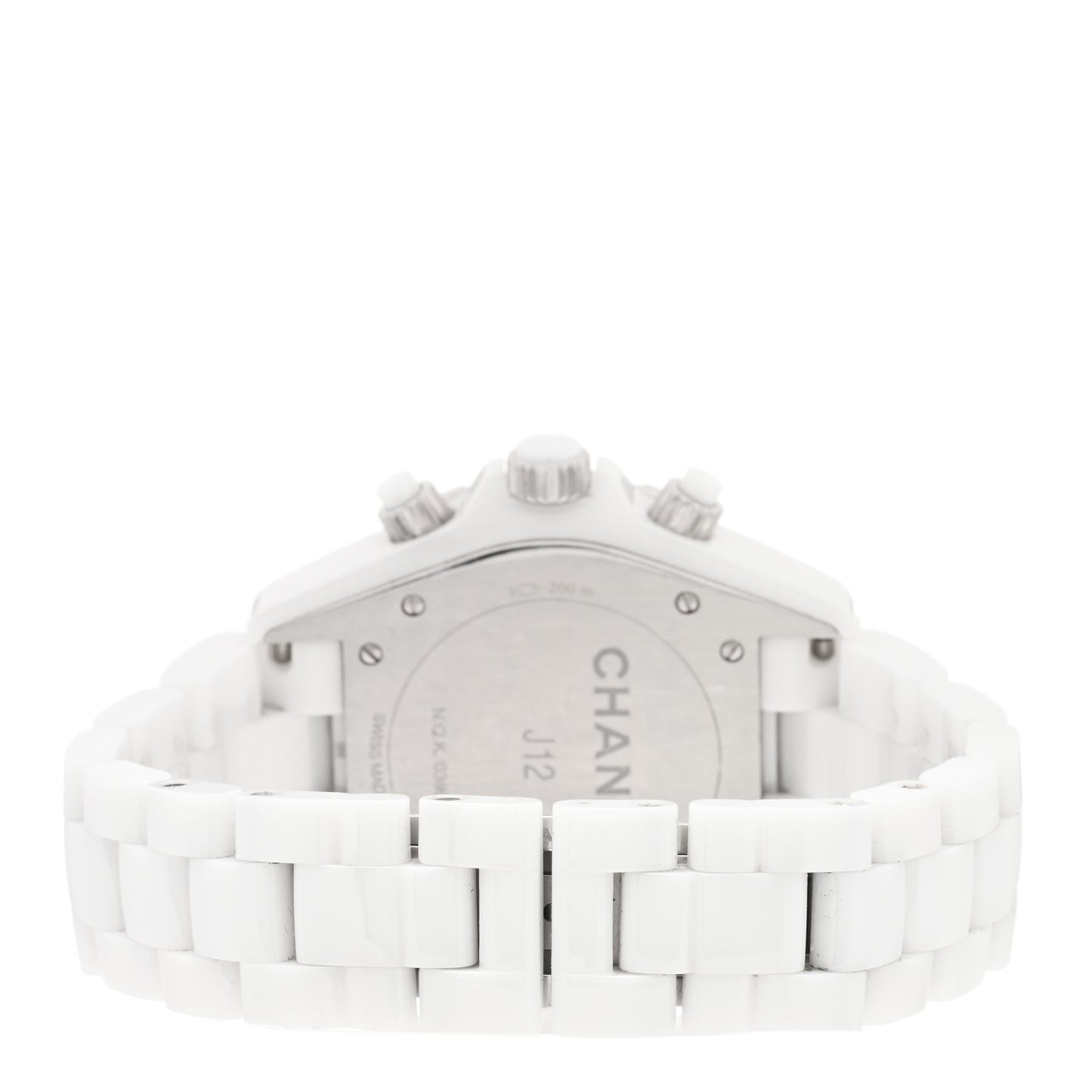 Stainless Steel Ceramic Diamond 41mm J12 Chronograph Automatic Watch White