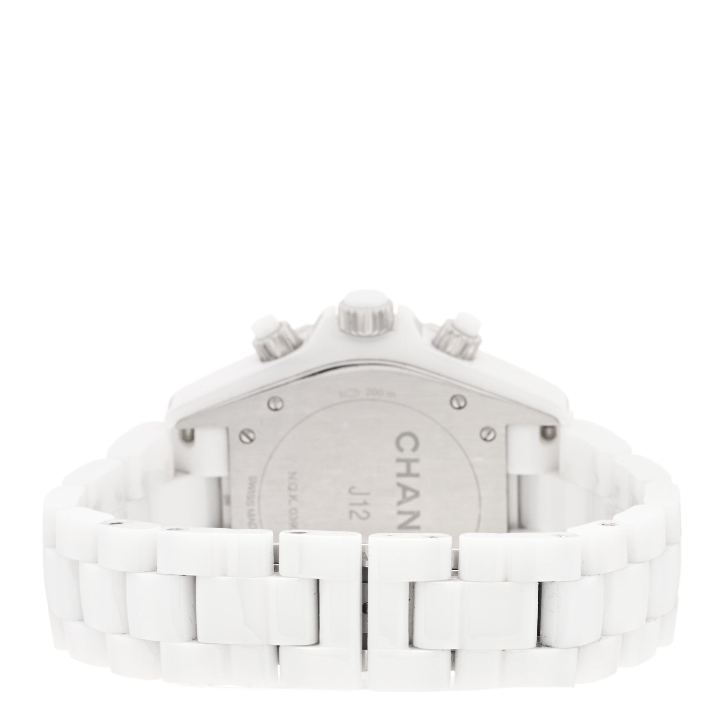 Chanel Stainless Steel Ceramic Diamond 41mm J12 Chronograph Automatic Watch White 3 of 5