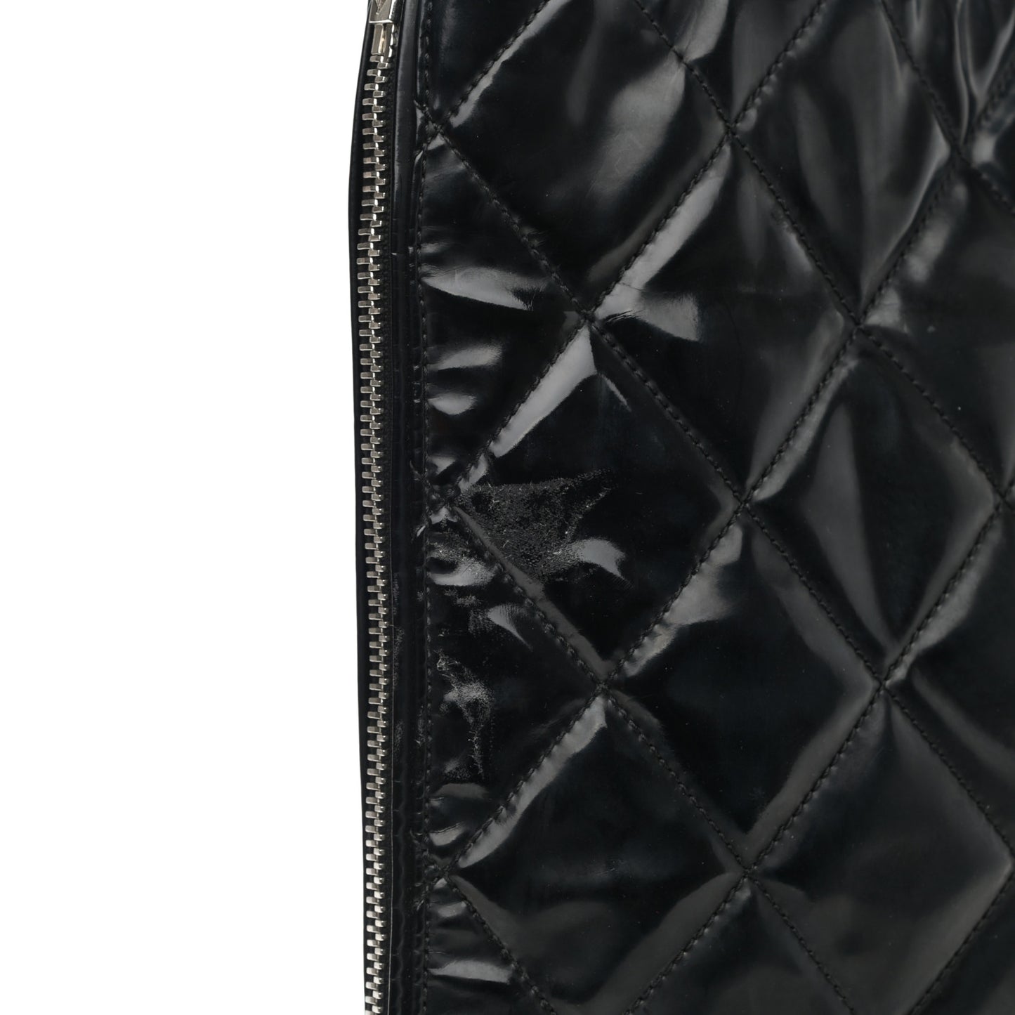 Vinyl Quilted CC Small Expandable Tote Black