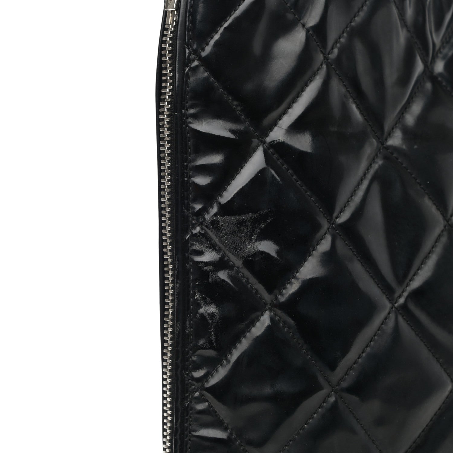 Chanel Vinyl Quilted CC Small Expandable Tote Black 11 of 14