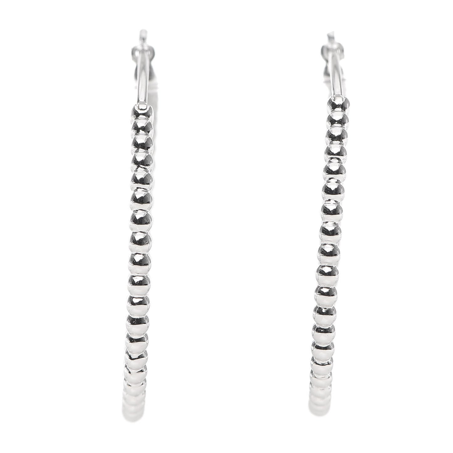 18K White Gold Small Perlee Hoop Earrings