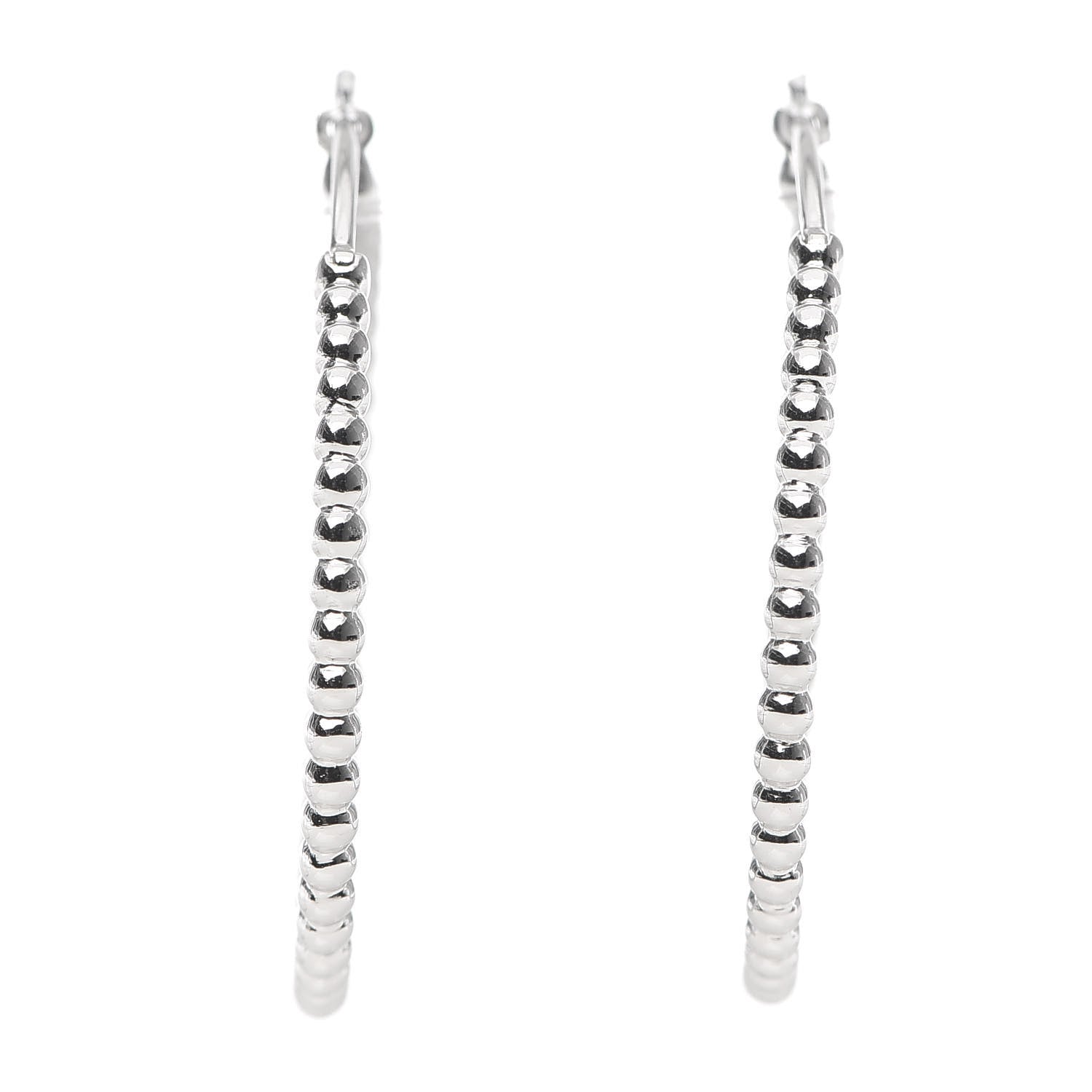 Van Cleef & Arpels 18K White Gold Small Perlee Hoop Earrings 1 of 5