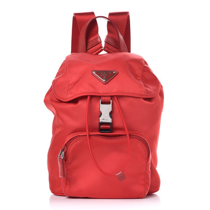 Prada Tessuto Nylon Vela Saffiano Mini Single Snap Buckle Backpack Rosso 1 of 8