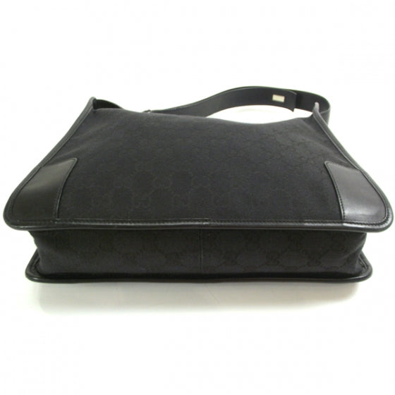 Canvas Monogram Shoulder Bag Black