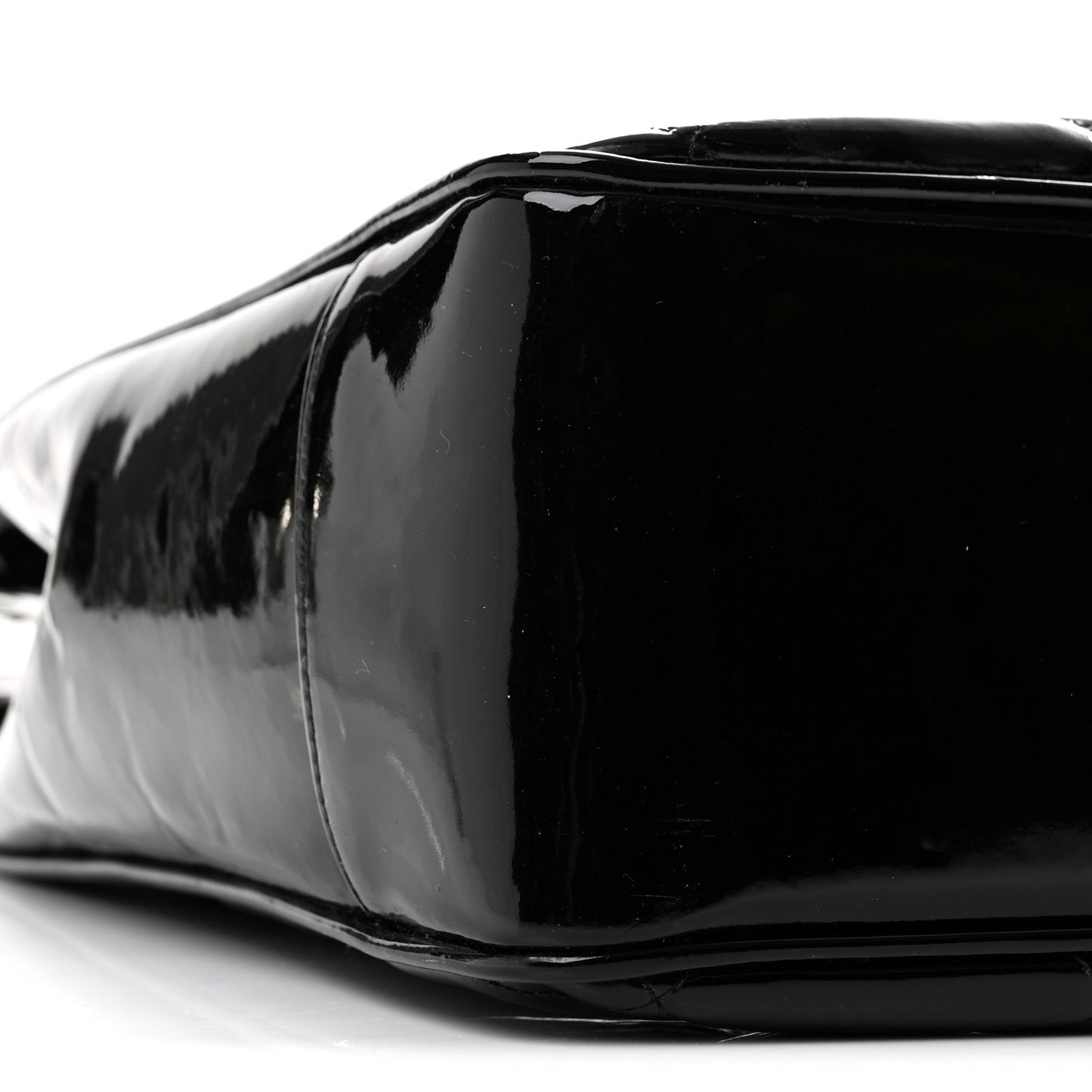 Patent Quilted CC Shoulder Bag Black