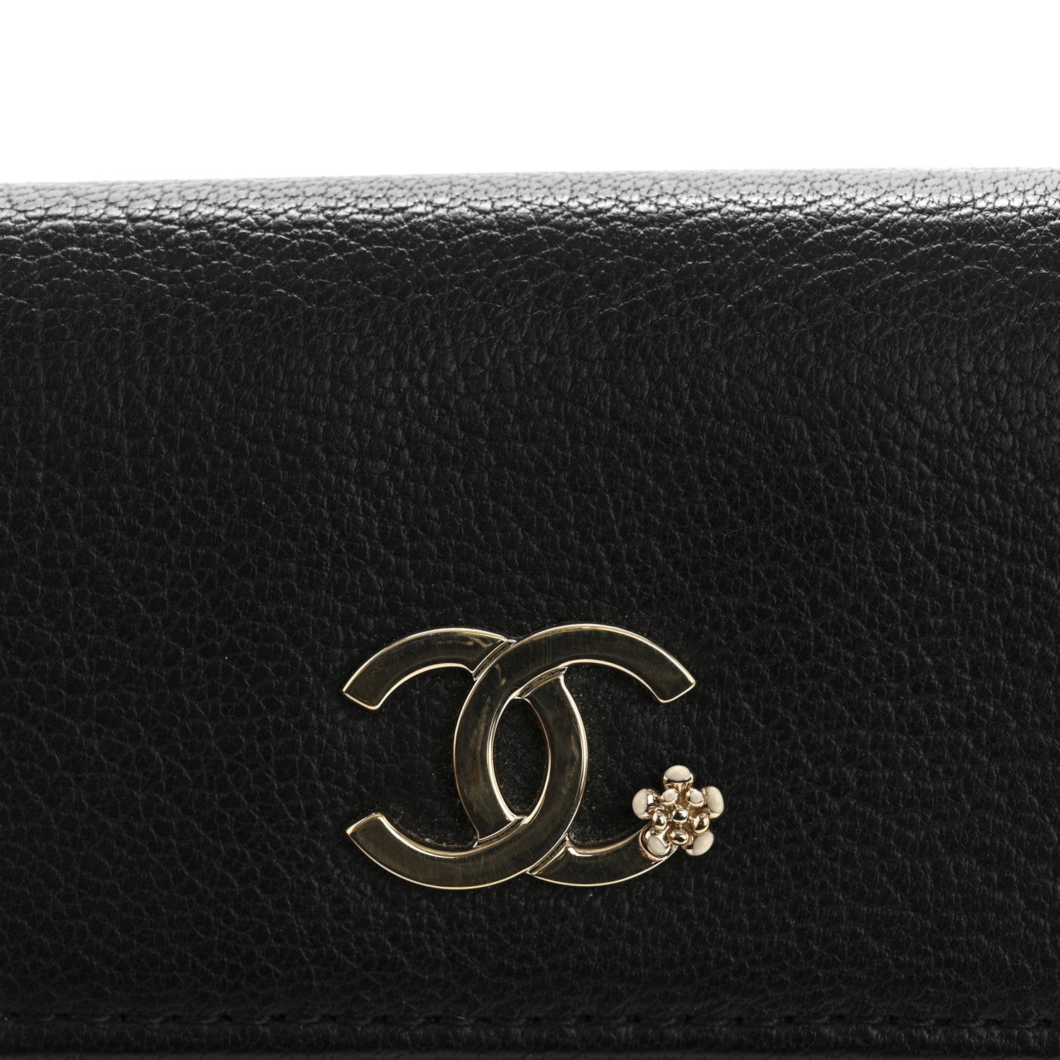 Chanel Goatskin Camellia CC Flap Card Holder Black 9 of 10