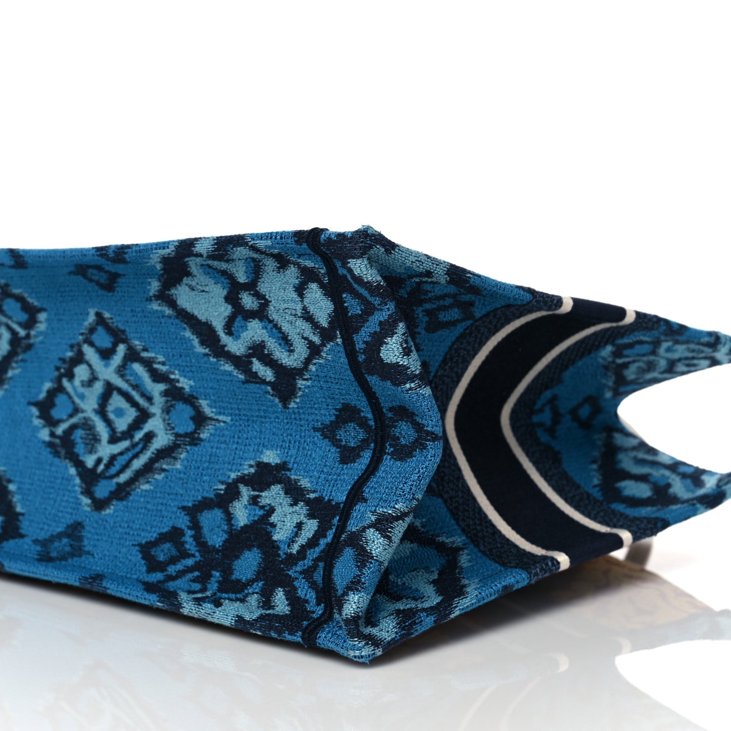 Canvas Embroidered Paisley Medium Book Tote Blue Multicolor