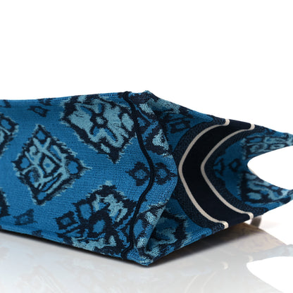 Christian Dior Canvas Embroidered Paisley Medium Book Tote Blue Multicolor 9 of 9