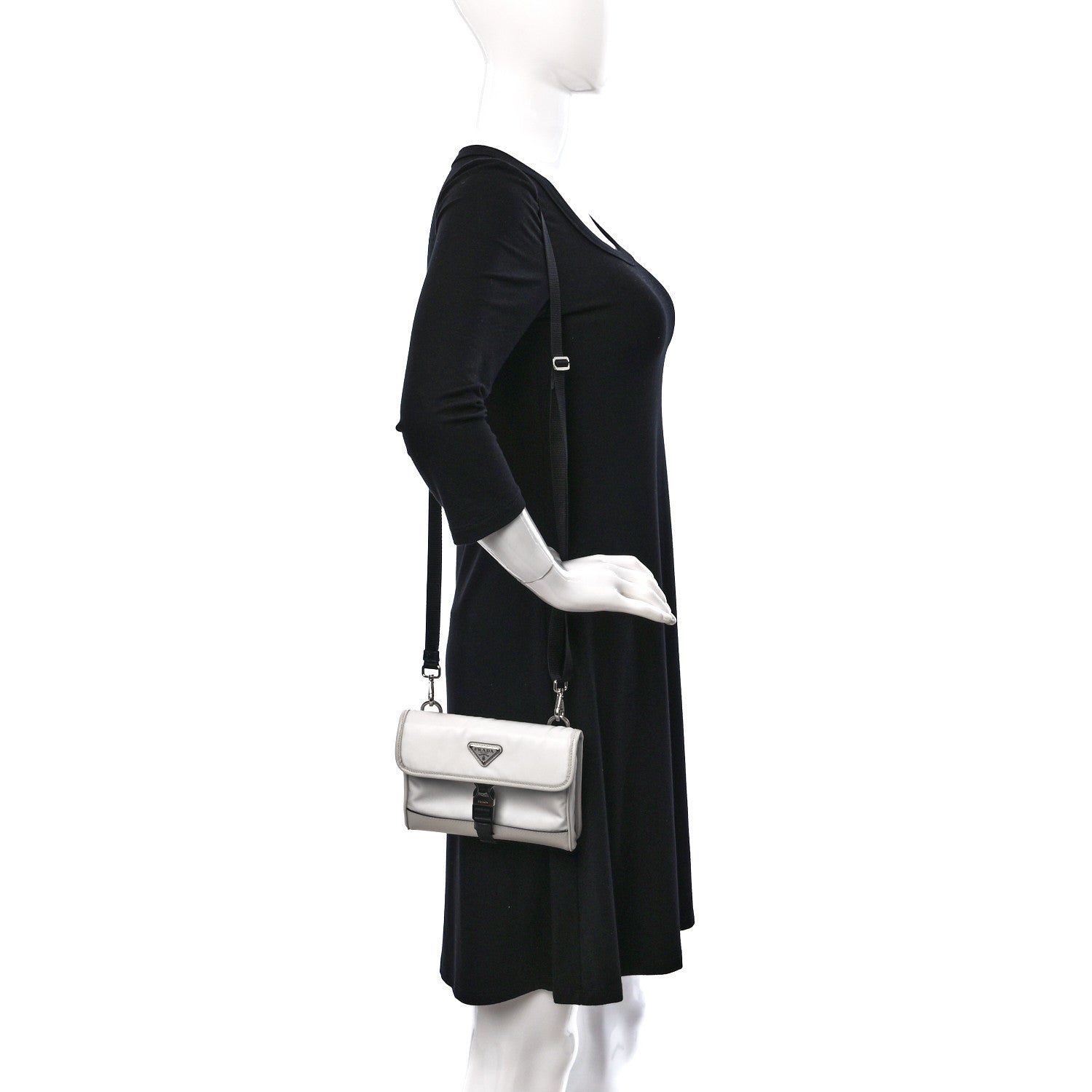 Prada Re-Nylon Saffiano Smartphone Case Crossbody Talco 2 of 9