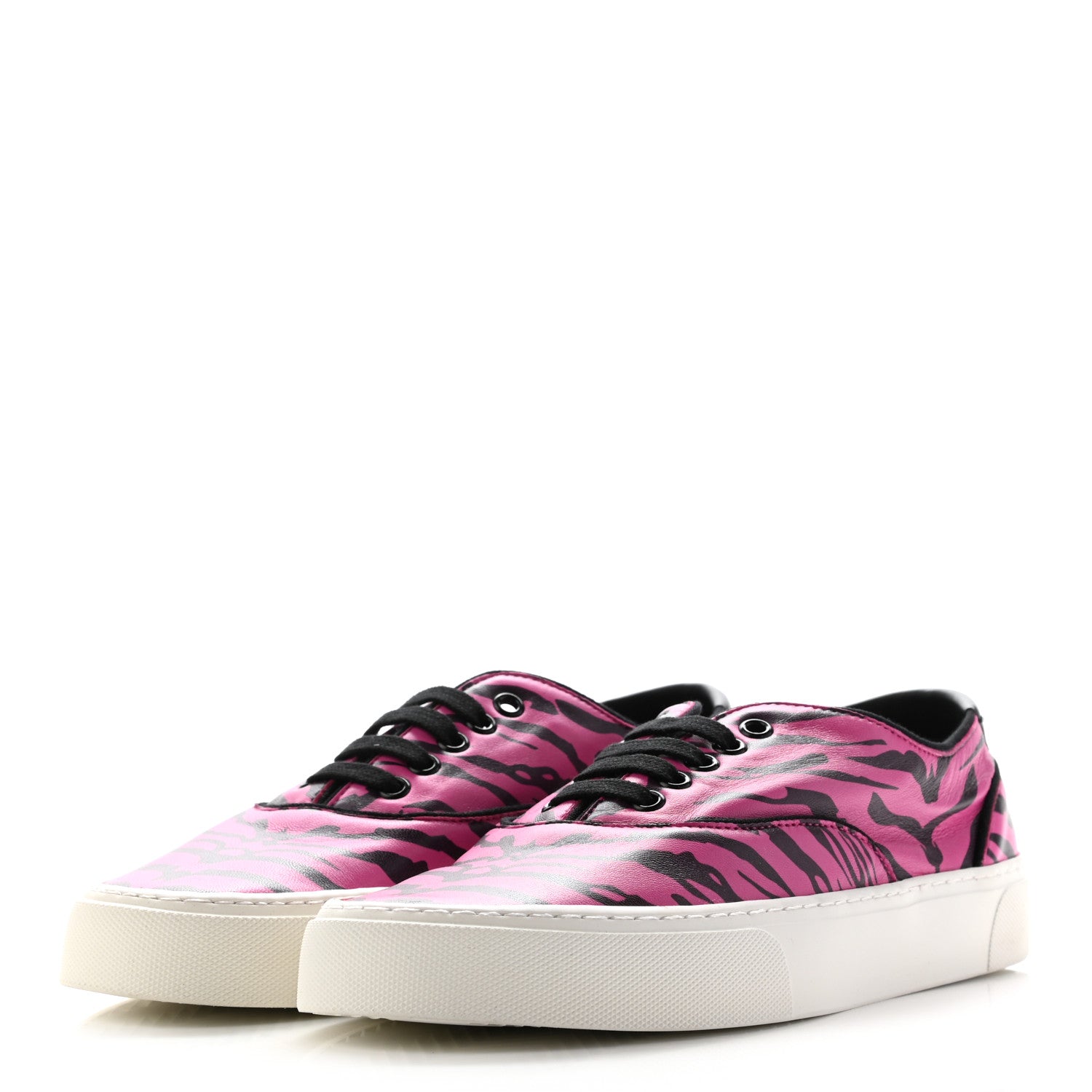 Saint Laurent Nappa Zebra Venice Sneakers 40 Fuchsia Black 3 of 12