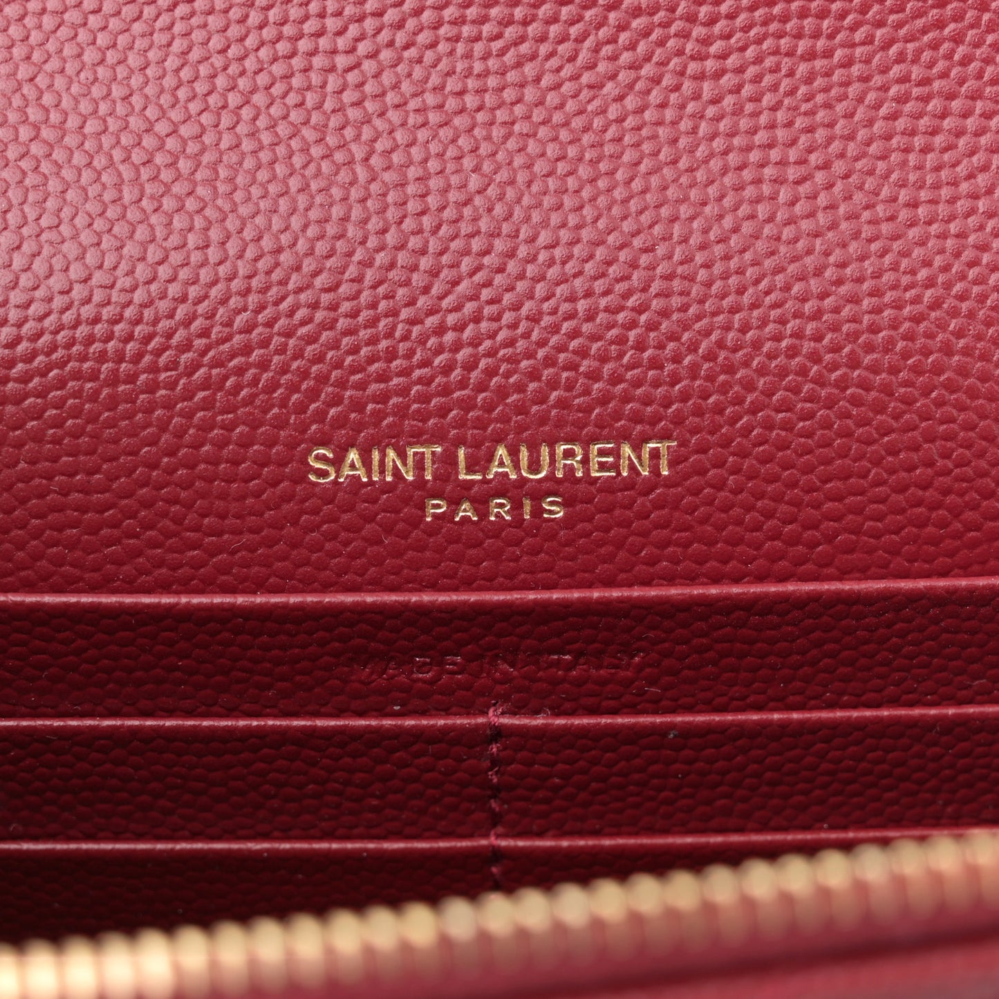 Grain De Poudre Matelasse Chevron Monogram Envelope Chain Wallet Opyum Red
