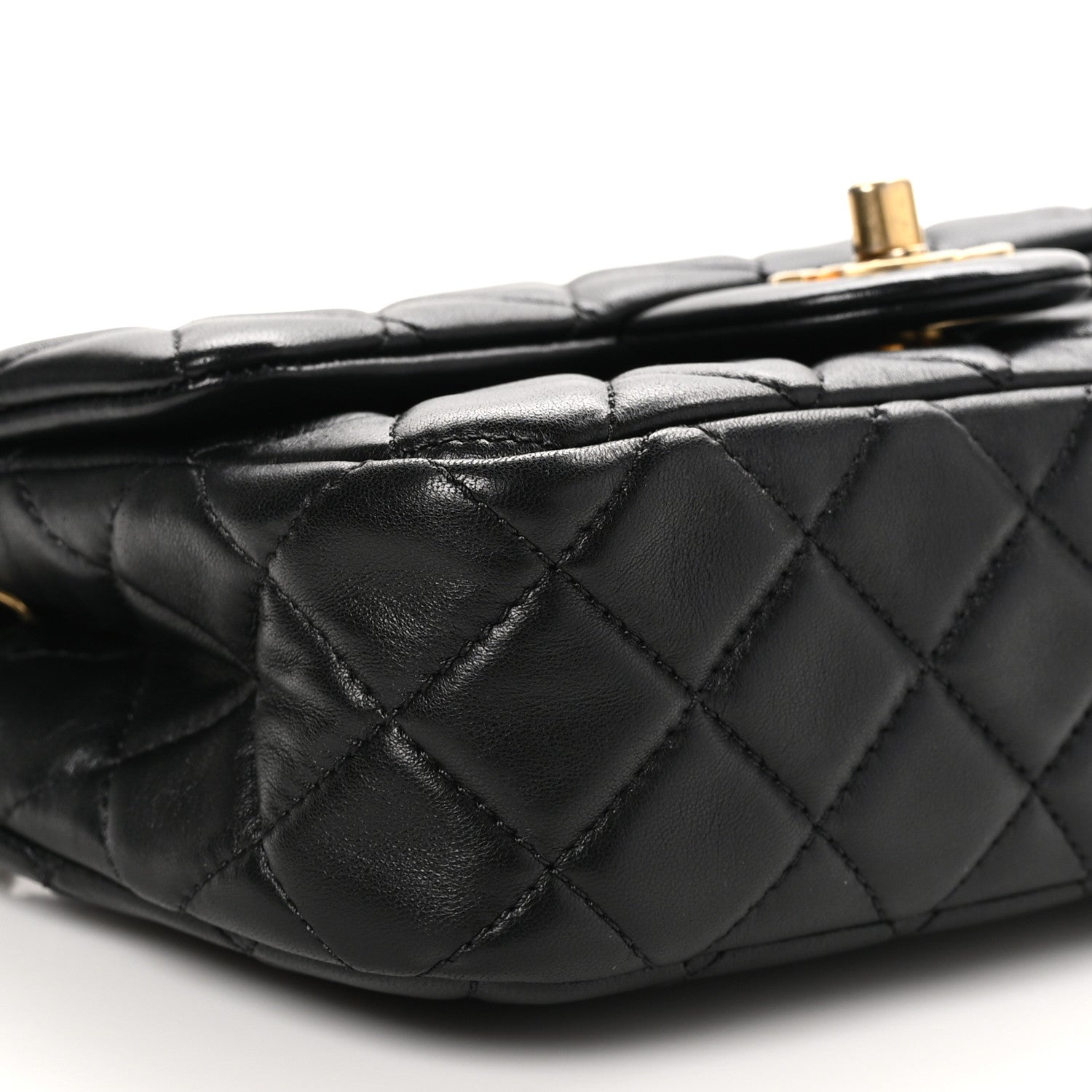 Chanel Lambskin Quilted Mini Rectangular Pearl Crush Flap Black 9 of 10