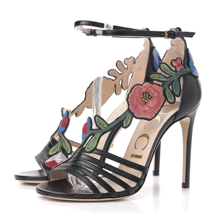 Gucci Malaga Kid Ophelia High Heel Sandals 35 Black 3 of 9